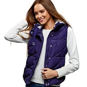 Blue Vest With Gray Removable Hood Sz. 8